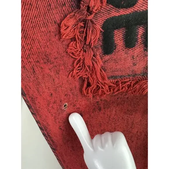 Vtg 90's Exhaust Red Acid Wash Graphic Denim Jeans Grunge Punk Size 31 *Flawed - Picture 6 of 16